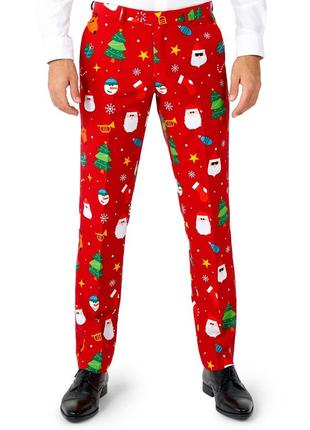 Штани кумедні новорічні різдво ялинки сніговики для корпоративу костюмні