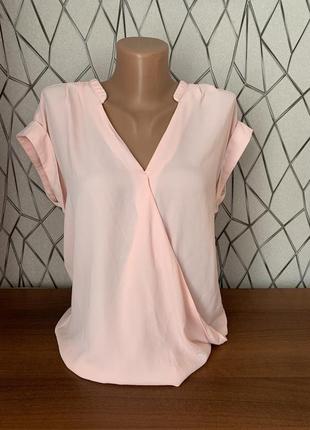 Блуза нежно розового цвета размер s на короткий рукав