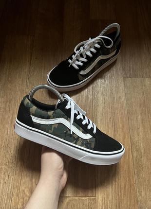 Кеди vans camo/black old skool1 фото