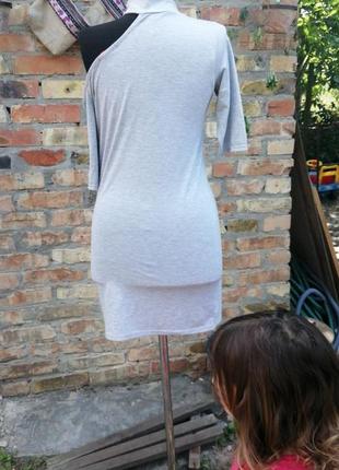 Трикотажное платье с одним открытым плечом ,размер 36-384 фото