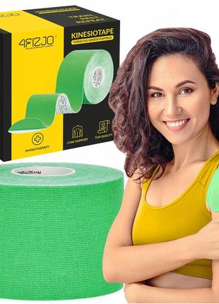 Стрічка кінезіологічна (кинезіотейп) 4fizjo 5 см x 5 м 4fj0543 green