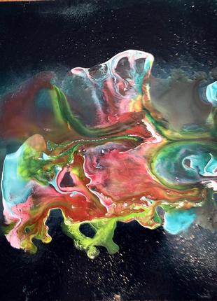 Картина 34х34 техники resin art fluid art9 фото