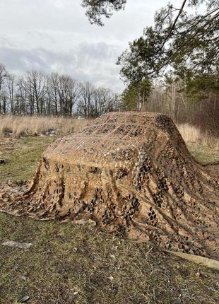 Маскировочная сетка 4х6м осень для автомобиля, пикапа, внедорожника и техники. цвет "листья №4"