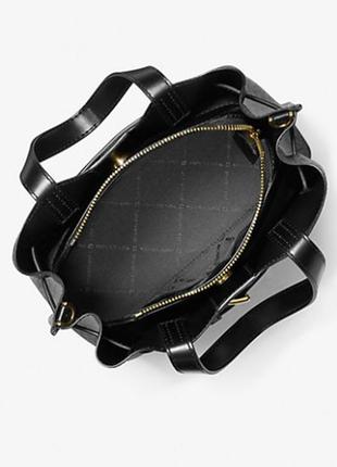 Жіноча сумка michael michael kors emilia small logo satchel (35h0gu5s1b) чорна2 фото