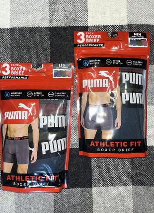 Мужские трусы puma men's athletic boxer briefs [3 pack] новые оригинал из сша3 фото