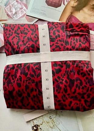 Сатиновая пижама victoria’s secret красный леопард4 фото