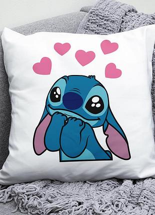 Декоративна подушка плюшевий подарунок з принтом стич lilo & stitch