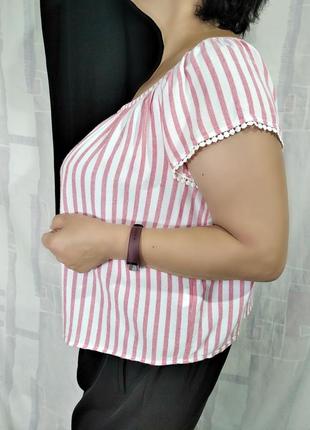 Легкая полосатая блузка, 100% район4 фото