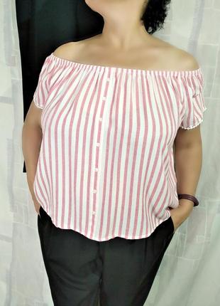 Легкая полосатая блузка, 100% район3 фото