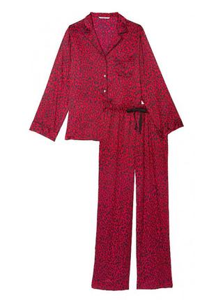 Сатиновая пижама victoria’s secret красный леопард8 фото