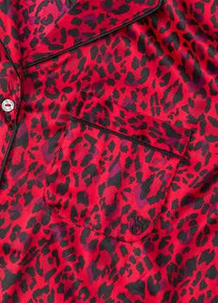 Сатиновая пижама victoria’s secret красный леопард6 фото