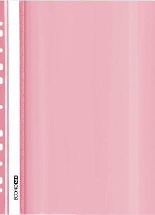 Папка пластикова швидкозшивач економікс а4глянець з перфорацією пастельна рожева е31510-89