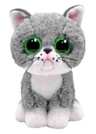 М'яка іграшка ty beanie boos сірий кіт 36581 15 см