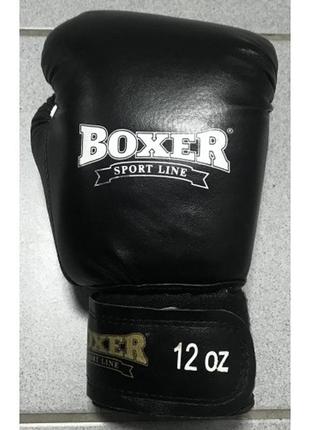 Рукавиці боксерські boxer шкіра на липучці 12 oz