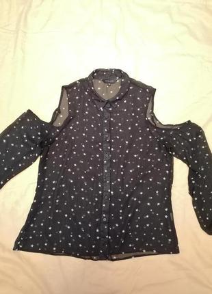 Полупрозрачные блуза с открытыми плечами от new look, размер l5 фото