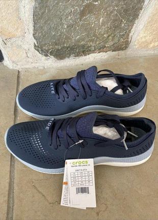 Крокс кросівки лайтрайл 360 сині crocs literide 360 pacer navy / blue grey8 фото