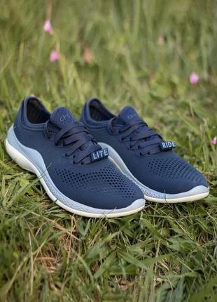 Крокс кросівки лайтрайл 360 сині crocs literide 360 pacer navy / blue grey