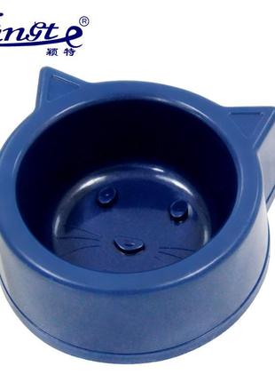 Миска для кішок 13*13*5 см 100 мл yingte синя4 фото