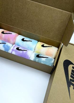 Набір шкарпеток nike tie-dye високих | бокс носків найк тай-дай3 фото