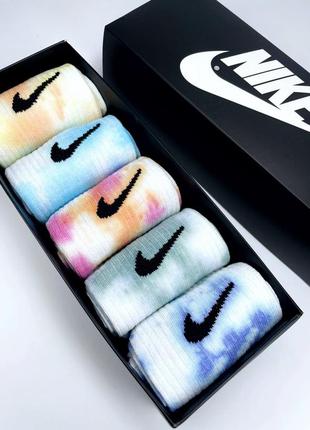 Набор носков nike tie-dye высоких &lt;unk&gt; бокс носков найк тай-дай2 фото