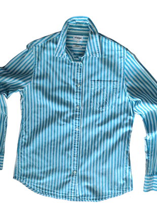 Сорочка блуза блакитна біла довгий рукав
