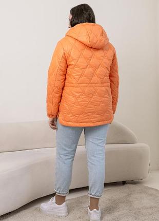 Стильна жіноча куртка весна осінь оранжевая в розмірах 44-586 фото