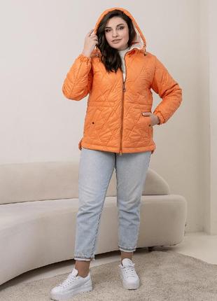Стильна жіноча куртка весна осінь оранжевая в розмірах 44-582 фото