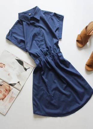 Классная платье рубашка синяя 12