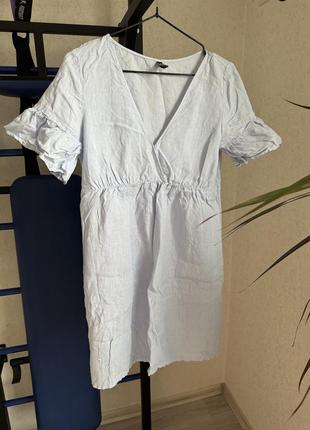 Платье льняное zara