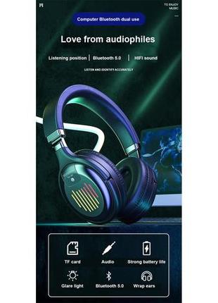 Беспроводные наушники и гарнитура bluetooth mc80-1 led с mp3 плеером, fm. наушники блютуз блютус для телефона8 фото