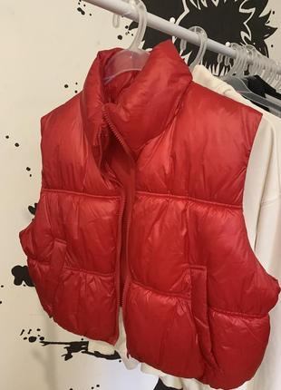 Жилетка h&amp;m women’s cropped puffer vest