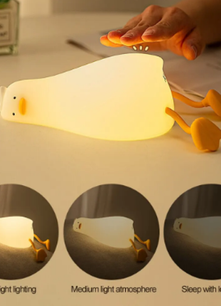 Светодиодный детский ночник утенка.usb зарядка. силикон.