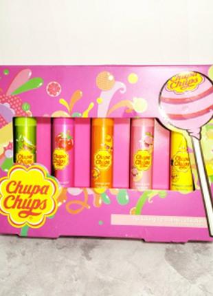 Набор бальзамов для губ chupa chups lip balm 5 шт1 фото