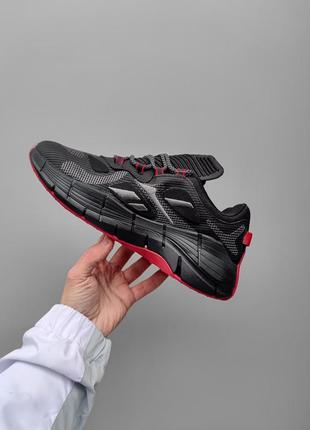 Мужские кроссовки черные с бордовым в стиле reebok zig kinetika black/red reflective7 фото