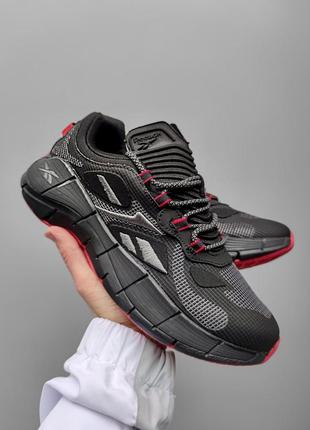 Мужские кроссовки черные с бордовым в стиле reebok zig kinetika black/red reflective4 фото