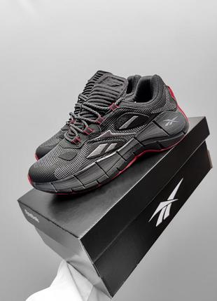 Мужские кроссовки черные с бордовым в стиле reebok zig kinetika black/red reflective3 фото