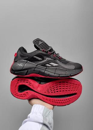 Мужские кроссовки черные с бордовым в стиле reebok zig kinetika black/red reflective5 фото