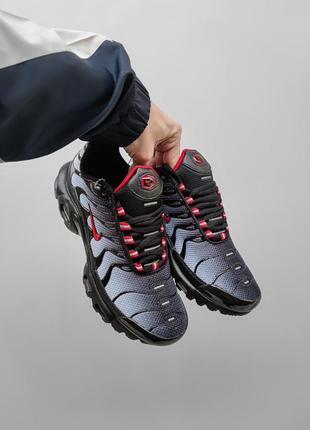 Мужские кроссовки голубые с красным в стиле nike air max tn blue/red 🇻🇳5 фото