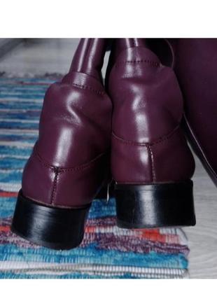 Высокие кожаные сапоги, демисезонная обувь, бобы-трубы4 фото
