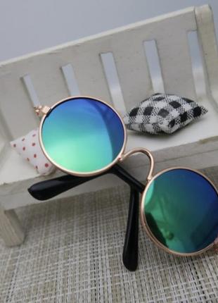 Окуляри для котів pet style 8 см райдужні зелені