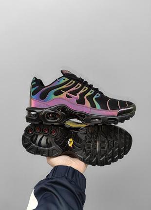 Мужские кроссовки черные с рефлективом в стиле nike air max tn benzine / reflective