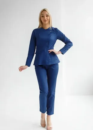 Жіночий медичний костюм (синій) "віолетта"