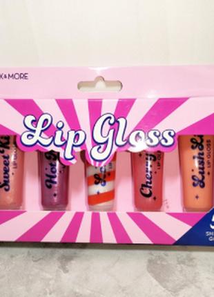 Набор бальзамов для губ max & more lip gloss 5 шт