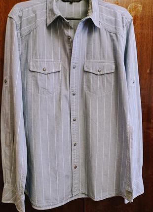 Классная мужская рубашка натуральная.