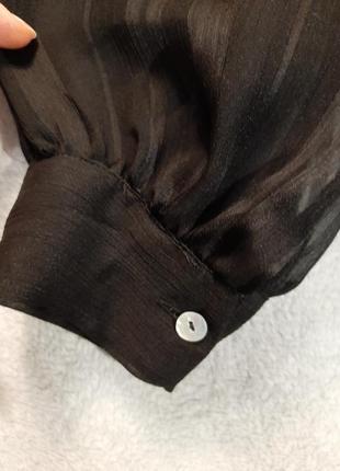 Трендова шифонова блуза з гарними рукавами і шарфиком forever21 розмір m чорна8 фото