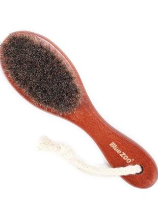 Дорожня щітка для масажу обличчя та тіла bluezoo з натурального кінського волосся