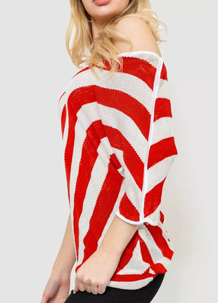 Жіноча кофта в смужку, колір червоно-білий, 244r02633 фото