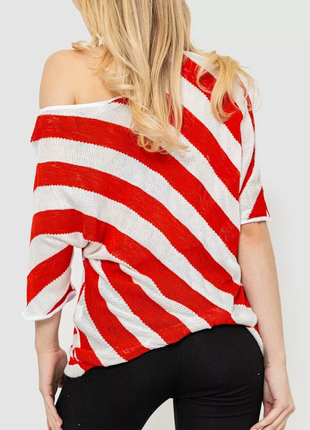 Жіноча кофта в смужку, колір червоно-білий, 244r02634 фото