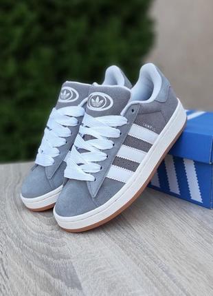 Женские кроссовки adidas campus серые / адидас кампус / женская демисезонная обувь / кроссы на весну, лето, осень