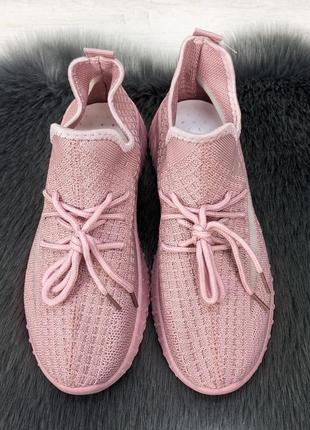 Кросівки жіночі пудрові текстильні fdek 43754 фото